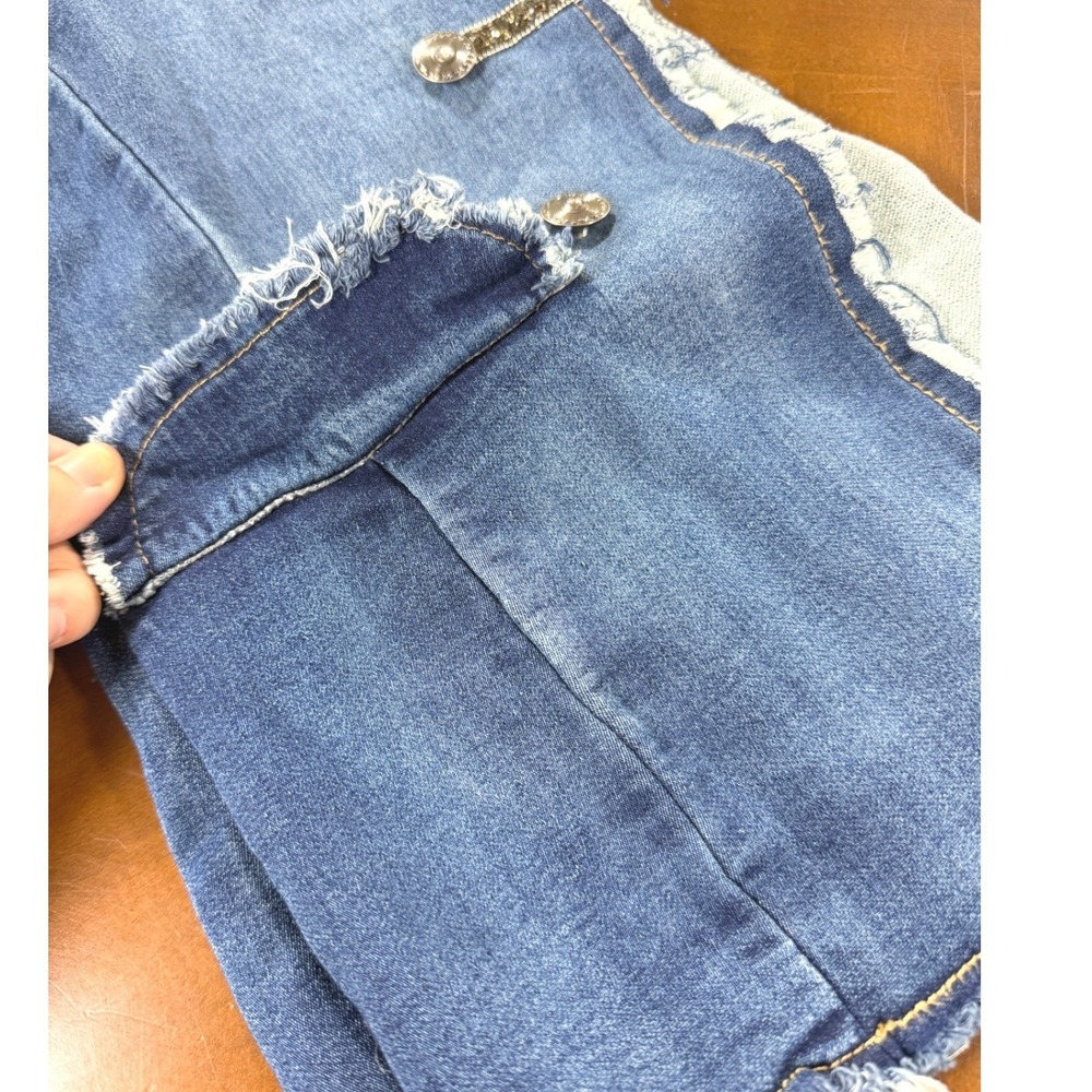 Napoleon Denim Jacket Womens Med Military Porter‎ Collective Blue Jean Open - Picture 6 of 12